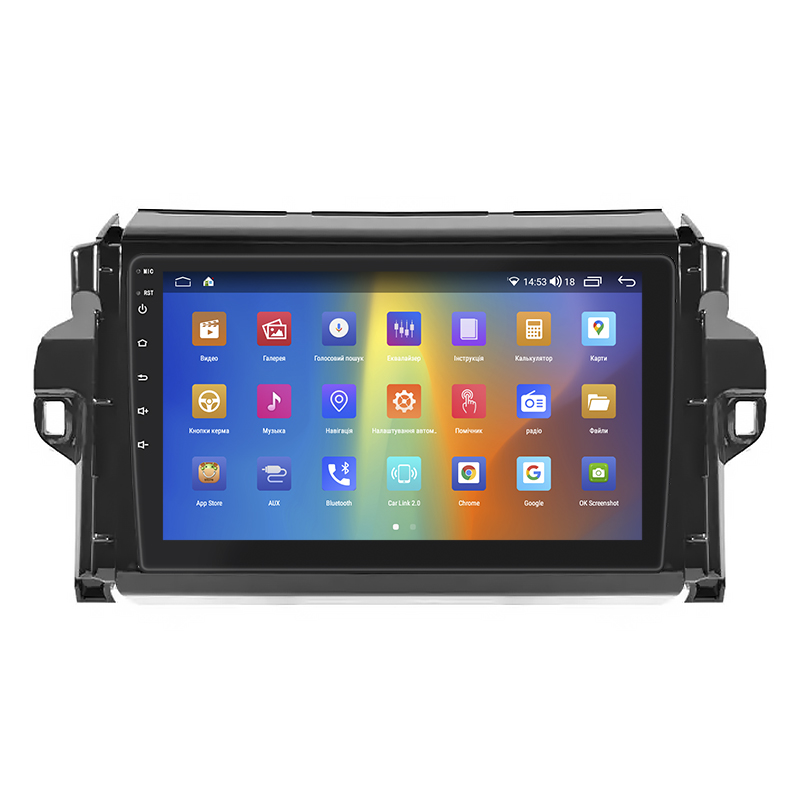 Штатная магнитола Lesko для Toyota Fortuner II 2015-2020 экран 9" 4/64Gb CarPlay 4G Wi-Fi GPS Prime