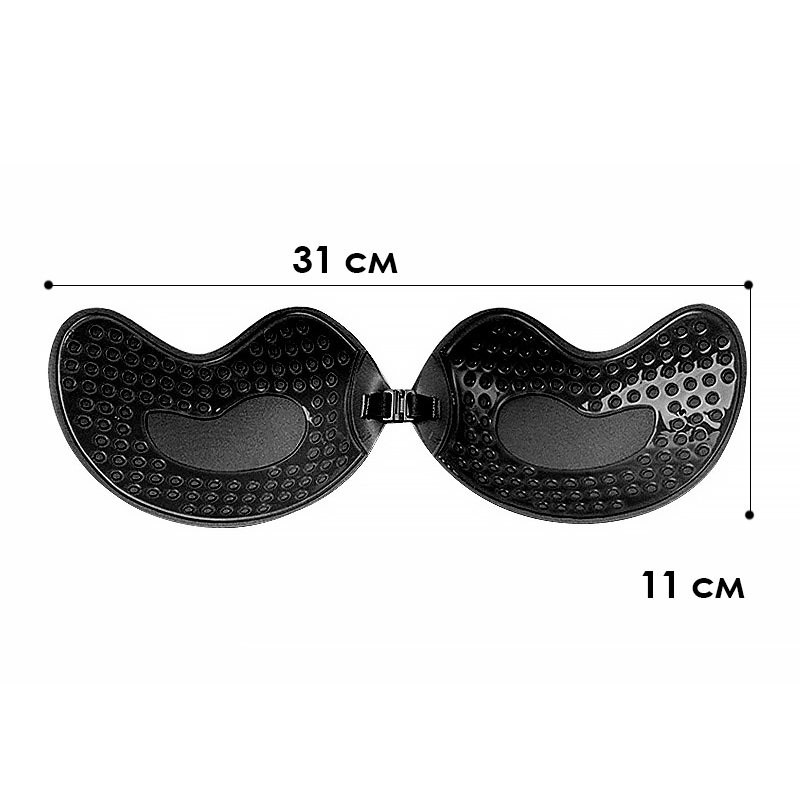 Бюстгальтер-неведимка Fly Bra G00D88 с эффектом Рush Up без бретелей Черный D