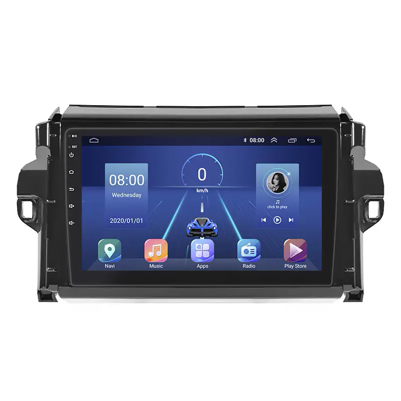 Штатная магнитола Lesko для Toyota Fortuner II 2015-2020 экран 9" 6/128Gb 4G Wi-Fi GPS Top