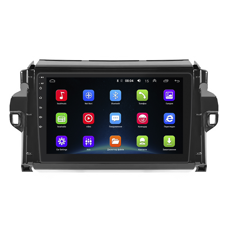 Штатная магнитола Lesko для Toyota Fortuner II Рестайлинг 2020-н.в. экран 9" 2/32Gb Wi-Fi GPS Base