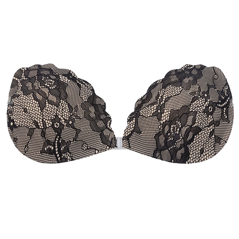 Бюстгальтер-невидимка Fly Bra G00D89 с эффектом Рush Up без бретелей кружевной лиф Черный D