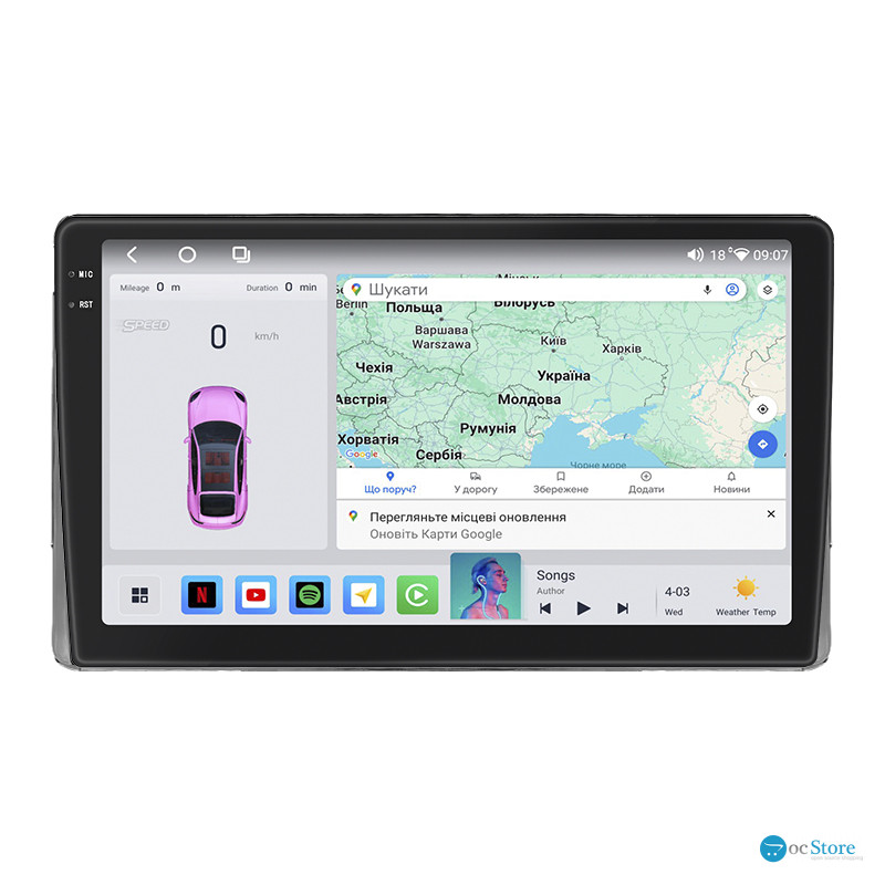 Штатная магнитола Lesko для Toyota Highlander I (U20) Рестайлинг 2003-2007 экран 9" 4/64 QLED CarPlay 4G Wi-Fi GPS 360 Prime