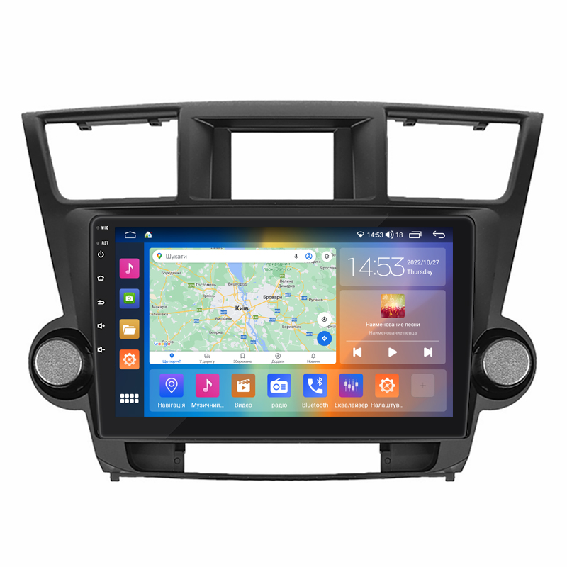 Штатная магнитола Lesko для Toyota Highlander II (U40) 2007-2010 экран 10" 4/64Gb CarPlay 4G Wi-Fi GPS Prime