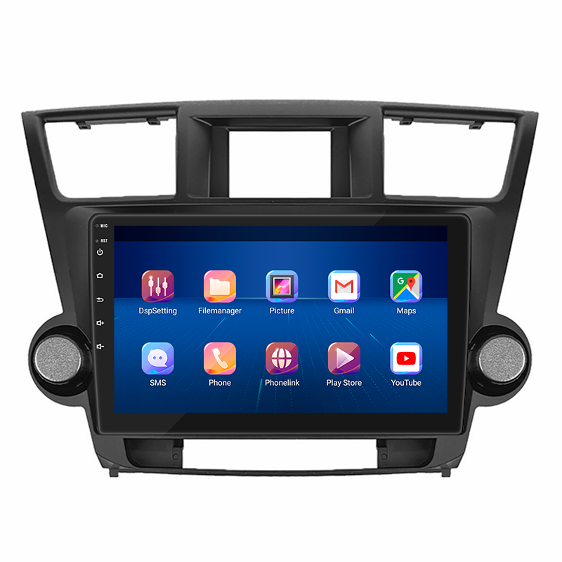 Штатная магнитола Lesko для Toyota Highlander II (U40) 2007-2010 экран 10" 4/32Gb 4G Wi-Fi GPS Top