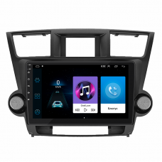 Штатная магнитола Lesko для Toyota Highlander II (U40) Рестайлинг 2010-2013 экран 10" 1/16Gb Wi-Fi GPS Base