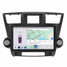 Штатная магнитола Lesko для Toyota Highlander II (U40) Рестайлинг 2010-2013 экран 10" 4/64 QLED CarPlay 4G Wi-Fi GPS 360 Prime
