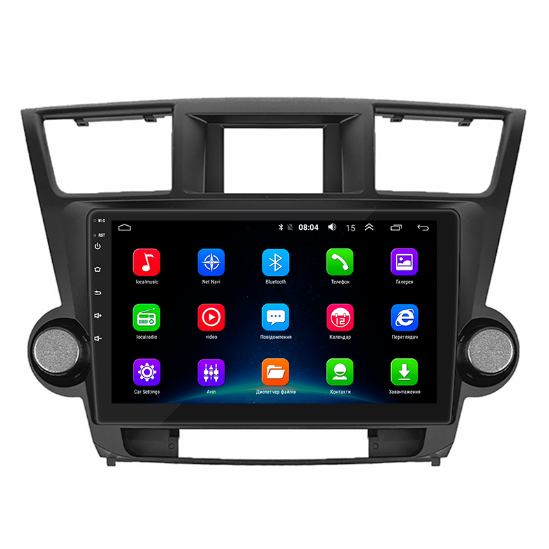 Штатная магнитола Lesko для Toyota Highlander II (U40) Рестайлинг 2010-2013 экран 10" 2/32Gb 4G Wi-Fi GPS Top