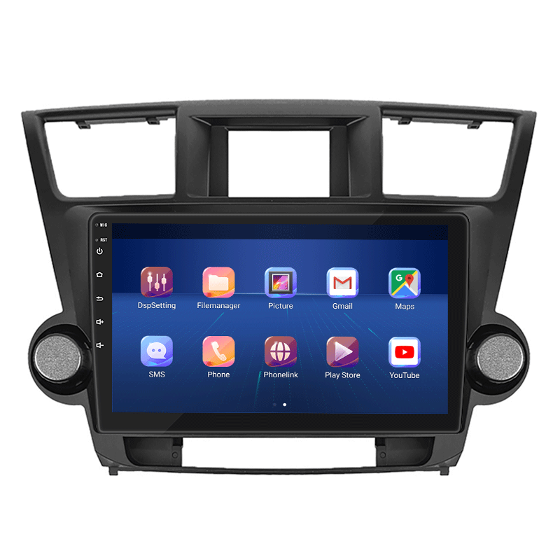 Штатная магнитола Lesko для Toyota Highlander II (U40) Рестайлинг 2010-2013 экран 10" 4/32Gb 4G Wi-Fi GPS Top