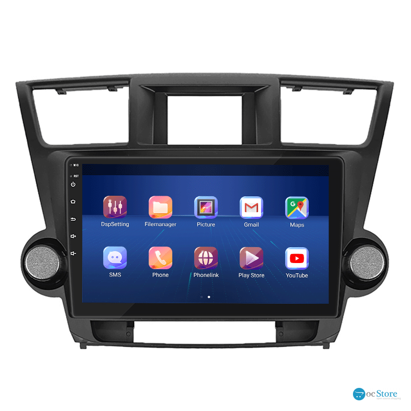 Штатная магнитола Lesko для Toyota Highlander II (U40) Рестайлинг 2010-2013 экран 10" 4/64Gb 4G Wi-Fi GPS Top