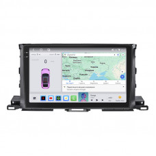 Штатная магнитола Lesko для Toyota Highlander III (U50) 2013-2016 экран 10" 4/64 QLED CarPlay 4G Wi-Fi GPS 360 Prime