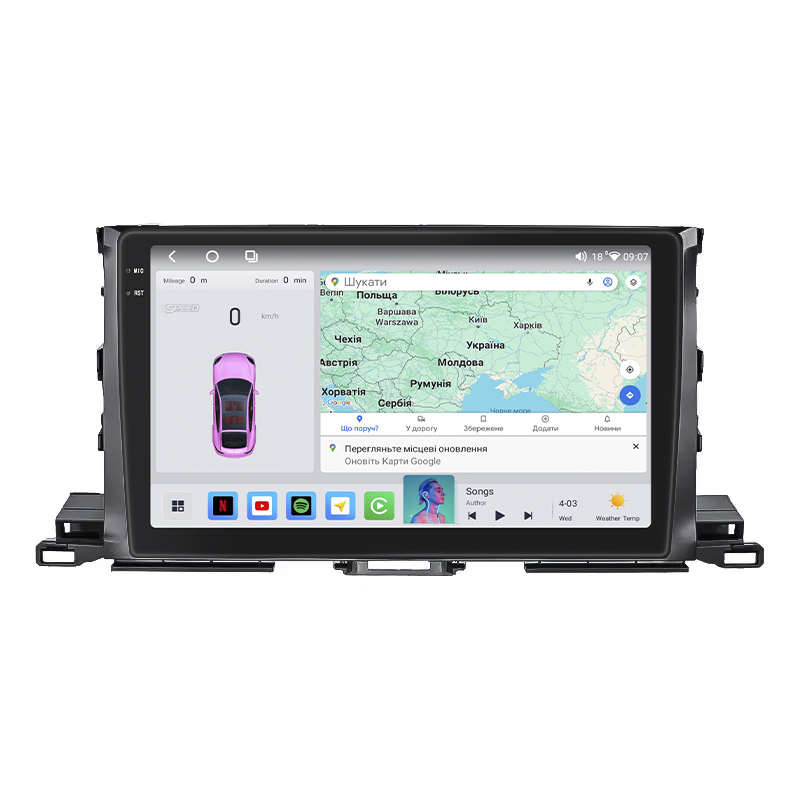 Штатная магнитола Lesko для Toyota Highlander III (U50) 2013-2016 экран 10" 4/64 QLED CarPlay 4G Wi-Fi GPS 360 Prime