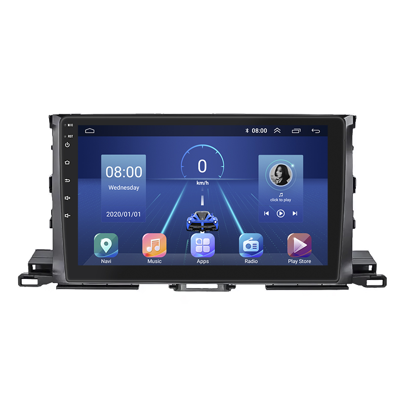 Штатная магнитола Lesko для Toyota Highlander III (U50) Рестайлинг 2016-2019 экран 10" 4/32Gb 4G Wi-Fi GPS Top