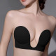 Бюстгальтер силиконовый с глубоким U-образным вырезом самоклеящийся Черный C