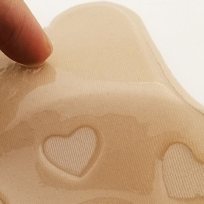 Наклейки на грудь TR-1 с ушками для подтягивания груди многоразовые силиконовые Бежевые 13 см