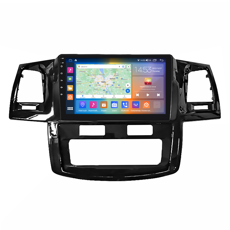 Штатная магнитола Lesko для Toyota Hilux VII Рестайлинг 2011-2015 экран 9" 4/64Gb CarPlay 4G Wi-Fi GPS Prime