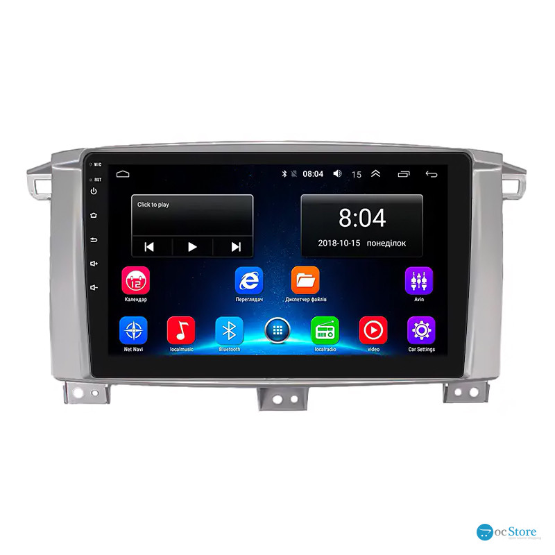 Штатная магнитола Lesko для Toyota Land Cruiser 100 Series Рестайлинг 1 2002-2005 экран 9" 2/32Gb Wi-Fi GPS Base