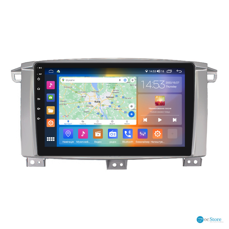 Штатная магнитола Lesko для Toyota Land Cruiser 100 Series Рестайлинг 1 2002-2005 экран 9" 4/64Gb CarPlay 4G Wi-Fi GPS Prime