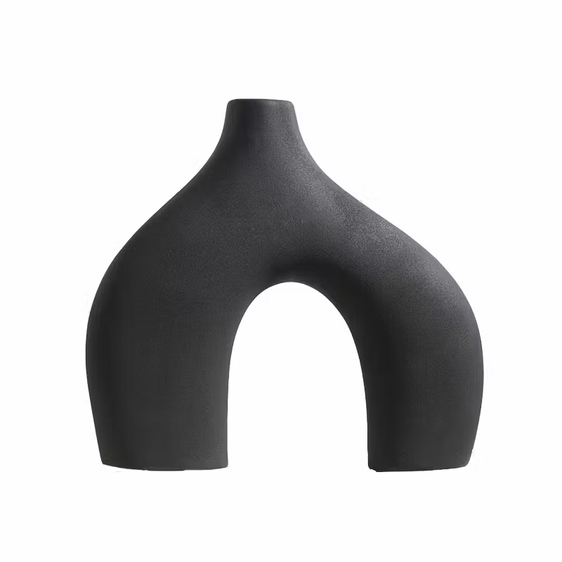 Ваза для цветов Двуногая керамическа в скандинавском стиле Black