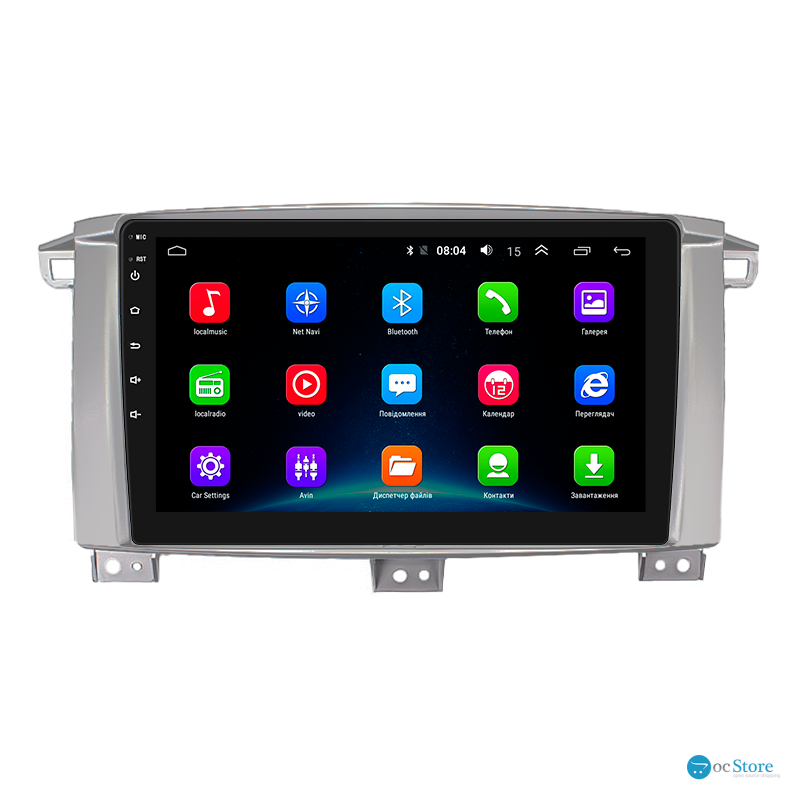 Штатная магнитола Lesko для Toyota Land Cruiser 100 Series Рестайлинг 1 2002-2005 экран 9" 4/64Gb 4G Wi-Fi GPS Top