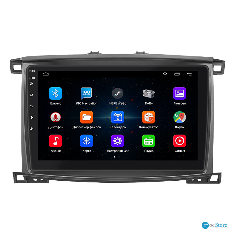 Штатная магнитола Lesko для Toyota Land Cruiser 100 Series Рестайлинг 2 2005-2007 экран 10" 1/16Gb Wi-Fi GPS Base