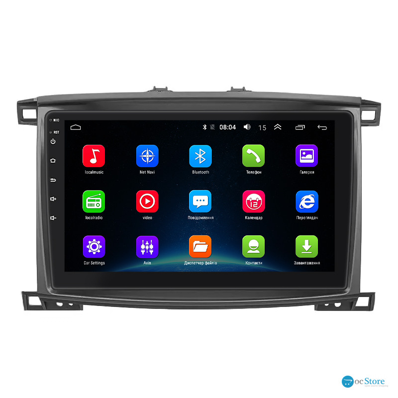 Штатная магнитола Lesko для Toyota Land Cruiser 100 Series Рестайлинг 2 2005-2007 экран 10" 2/32Gb Wi-Fi GPS Base