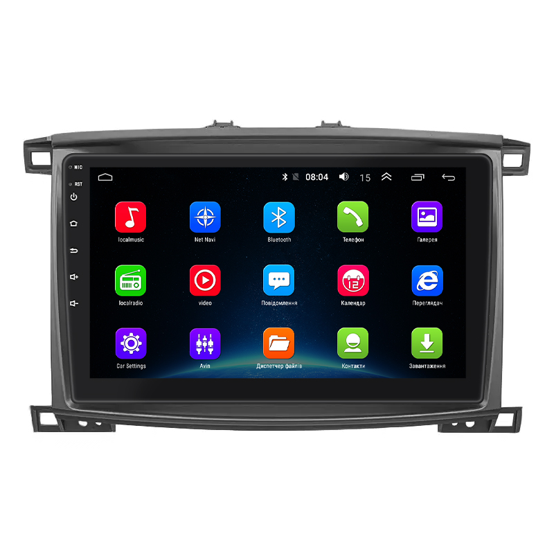 Штатная магнитола Lesko для Toyota Land Cruiser 100 Series Рестайлинг 2 2005-2007 экран 10" 2/32Gb Wi-Fi GPS Base