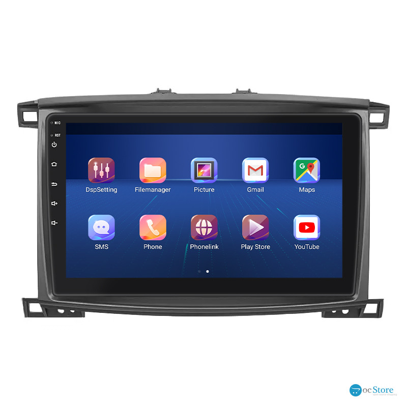 Штатная магнитола Lesko для Toyota Land Cruiser 100 Series Рестайлинг 2 2005-2007 экран 10" 2/32Gb 4G Wi-Fi GPS Top