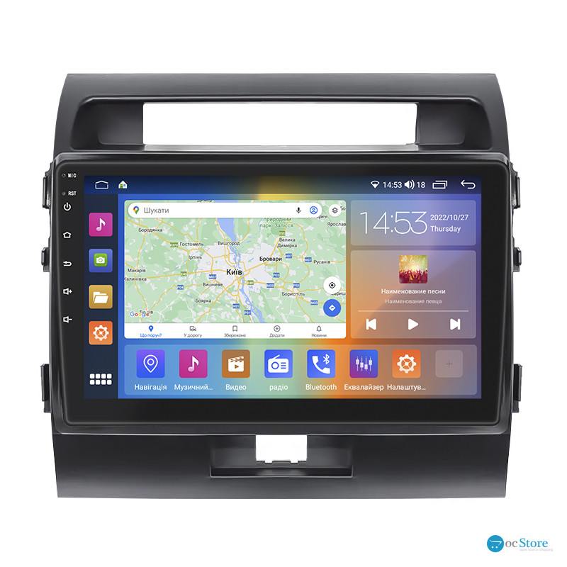Штатная магнитола Lesko для Toyota Land Cruiser 200 Series 2007-2012 экран 10" 2/32Gb CarPlay 4G Wi-Fi GPS Prime