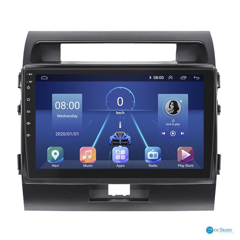 Штатная магнитола Lesko для Toyota Land Cruiser 200 Series 2007-2012 экран 10" 2/32Gb 4G Wi-Fi GPS Top