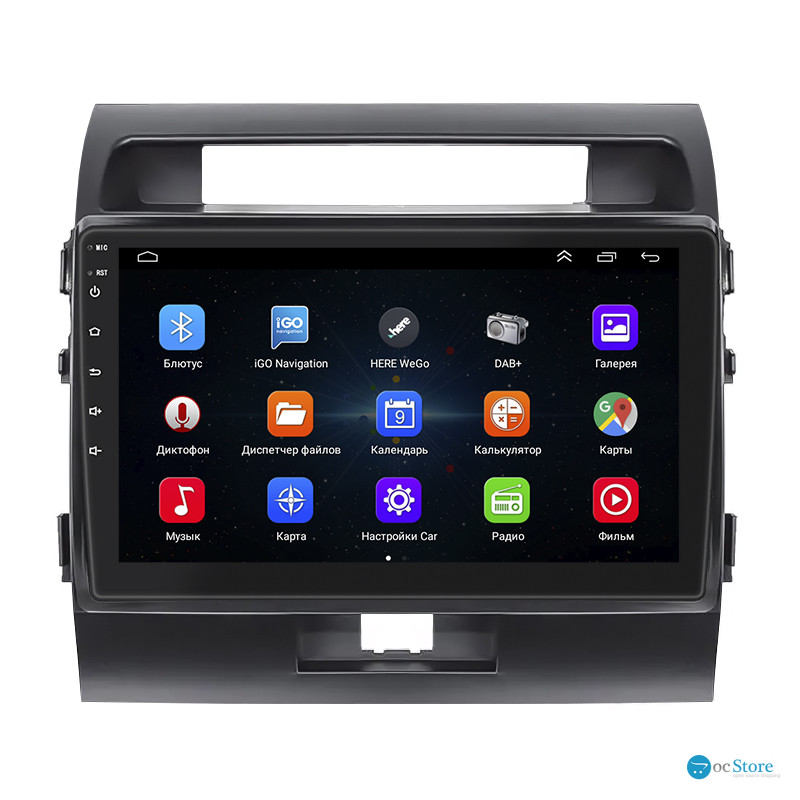 Штатная магнитола Lesko для Toyota Land Cruiser 200 Series Рестайлинг 1 2012-2015 экран 10" 1/16Gb Wi-Fi GPS Base