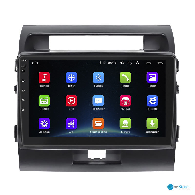 Штатная магнитола Lesko для Toyota Land Cruiser 200 Series Рестайлинг 1 2012-2015 экран 10" 2/32Gb Wi-Fi GPS Base