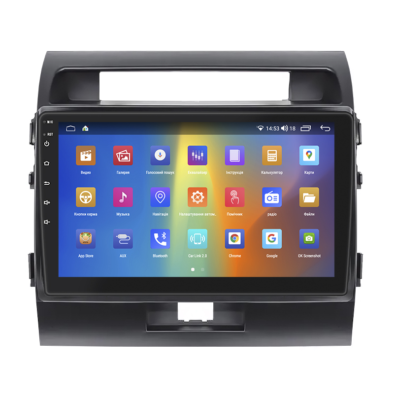 Штатная магнитола Lesko для Toyota Land Cruiser 200 Series Рестайлинг 1 2012-2015 экран 10" 4/64Gb CarPlay 4G Wi-Fi GPS Prime