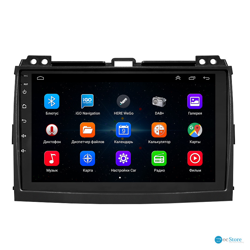 Штатная магнитола Lesko для Toyota Land Cruiser Prado 120 Series 2002-2007 экран 9" 1/16Gb Wi-Fi GPS Base