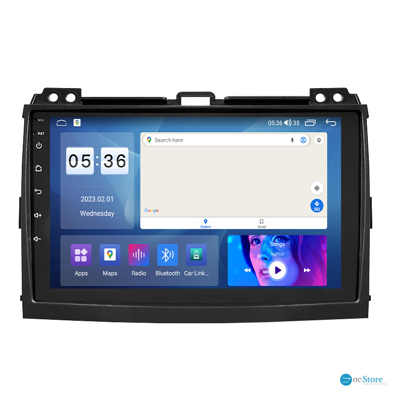 Штатная магнитола Lesko для Toyota Land Cruiser Prado 120 Series 2002-2007 экран 9" 4/64Gb CarPlay 4G Wi-Fi GPS Prime