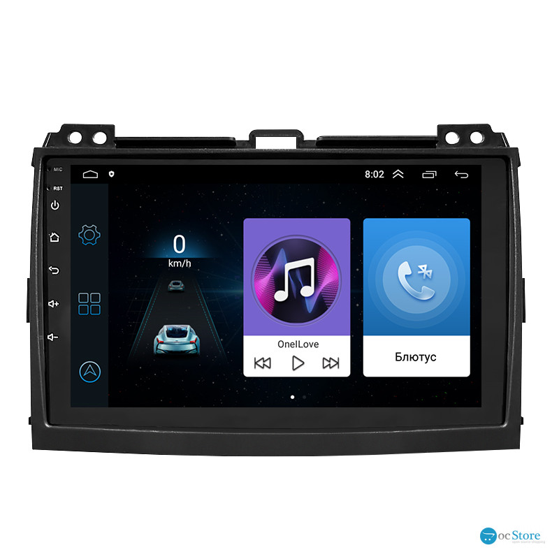 Штатная магнитола Lesko для Toyota Land Cruiser Prado 120 Series Рестайлинг 2007-2009 экран 9" 1/16Gb Wi-Fi GPS Base