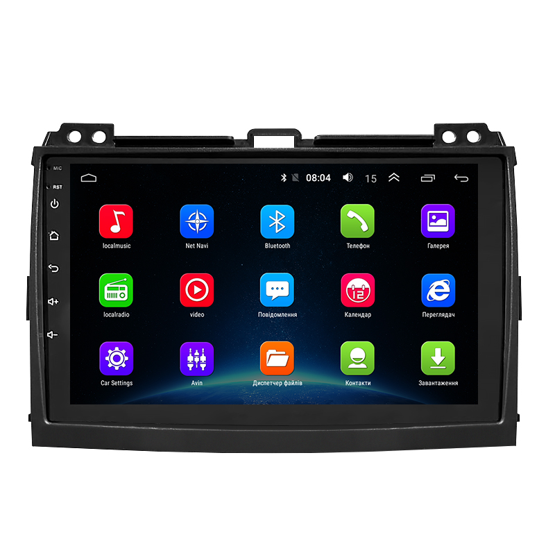 Штатная магнитола Lesko для Toyota Land Cruiser Prado 120 Series Рестайлинг 2007-2009 экран 9" 2/32Gb Wi-Fi GPS Base