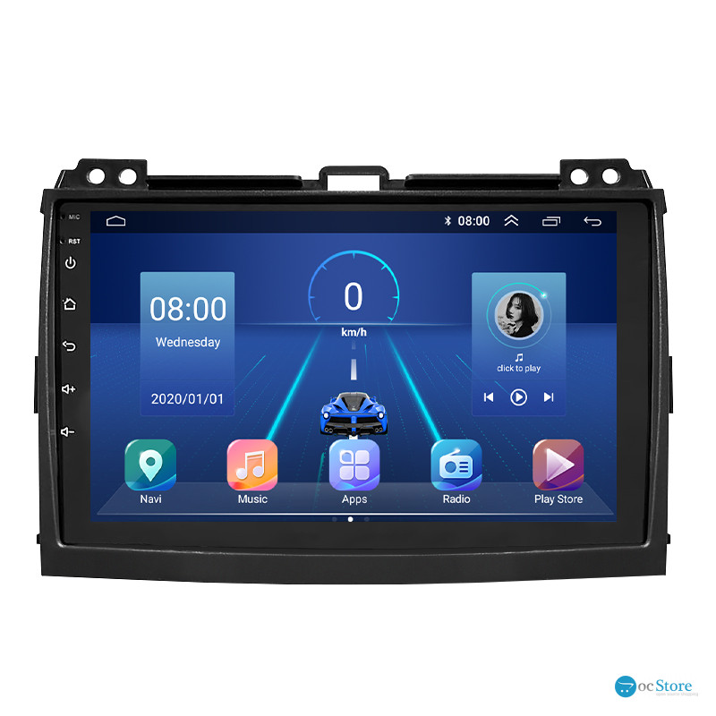 Штатная магнитола Lesko для Toyota Land Cruiser Prado 120 Series Рестайлинг 2007-2009 экран 9" 4/64Gb 4G Wi-Fi GPS Top