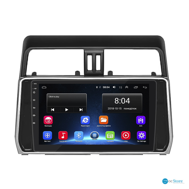 Штатная магнитола Lesko для Toyota Land Cruiser Prado 150 Series Рестайлинг 2 2017-2020 экран 10" 2/32Gb Wi-Fi GPS Base