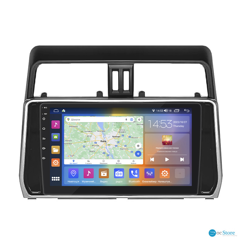 Штатная магнитола Lesko для Toyota Land Cruiser Prado 150 Series Рестайлинг 2 2017-2020 экран 10" 2/32Gb CarPlay 4G Wi-Fi GPS Prime