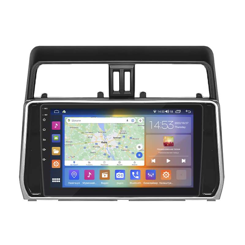 Штатная магнитола Lesko для Toyota Land Cruiser Prado 150 Series Рестайлинг 2 2017-2020 экран 10" 2/32Gb CarPlay 4G Wi-Fi GPS Prime