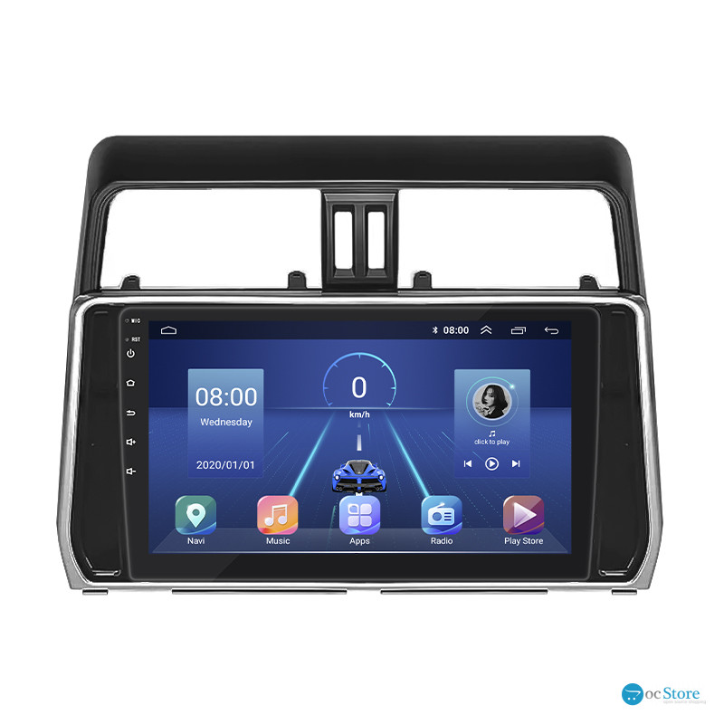 Штатная магнитола Lesko для Toyota Land Cruiser Prado 150 Series Рестайлинг 2 2017-2020 экран 10" 2/32Gb 4G Wi-Fi GPS Top