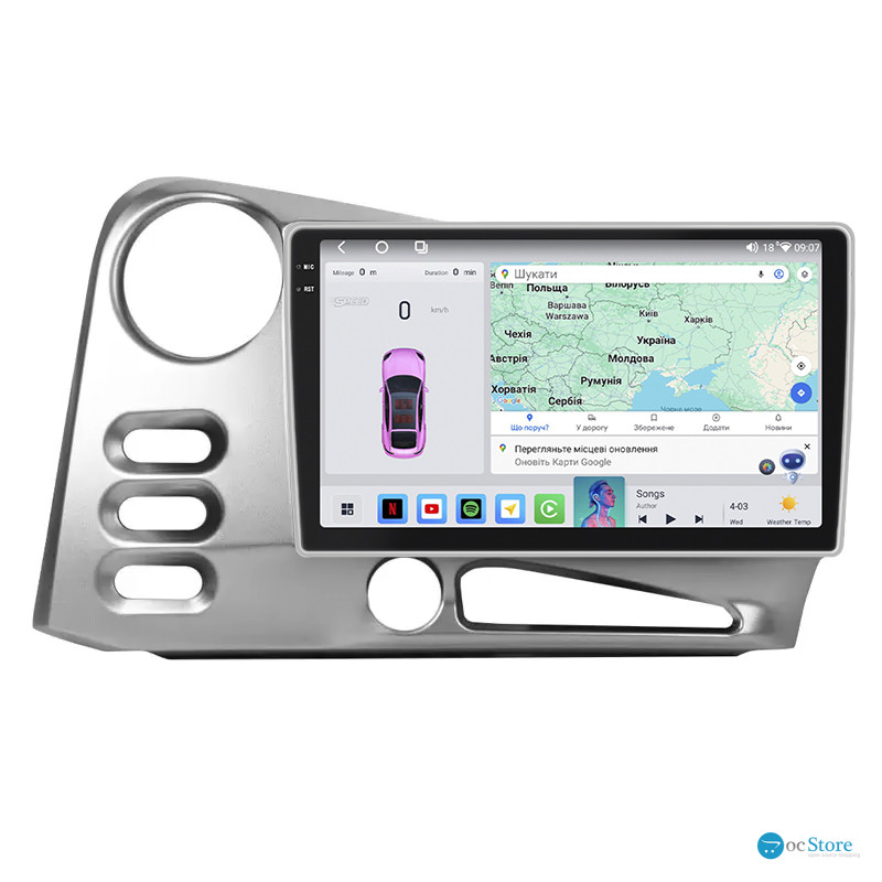 Штатная магнитола Lesko для Toyota Matrix I (E130) 2002-2008 экран 9" 4/64 QLED CarPlay 4G Wi-Fi GPS 360 Prime