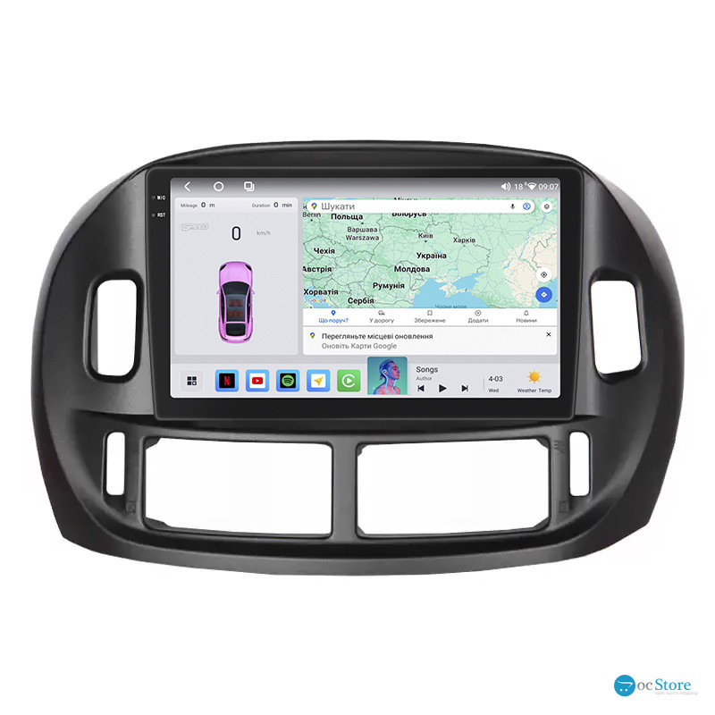 Штатная магнитола Lesko для Toyota Previa II (XR30, XR40) 2000-2006 экран 9" 4/64 QLED CarPlay 4G Wi-Fi GPS 360 Prime