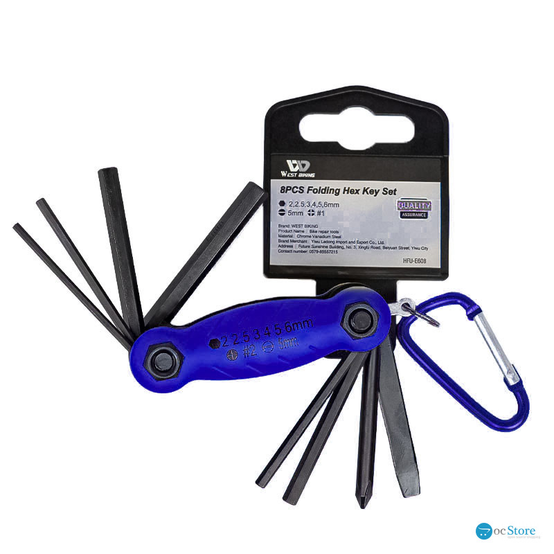 Мультитул West Biking YP0719243 карманный набор инструментов для велосипеда Blue