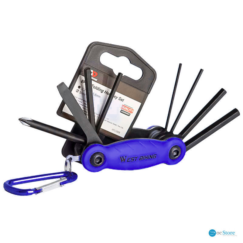 Мультитул West Biking YP0719243 карманный набор инструментов для велосипеда Blue