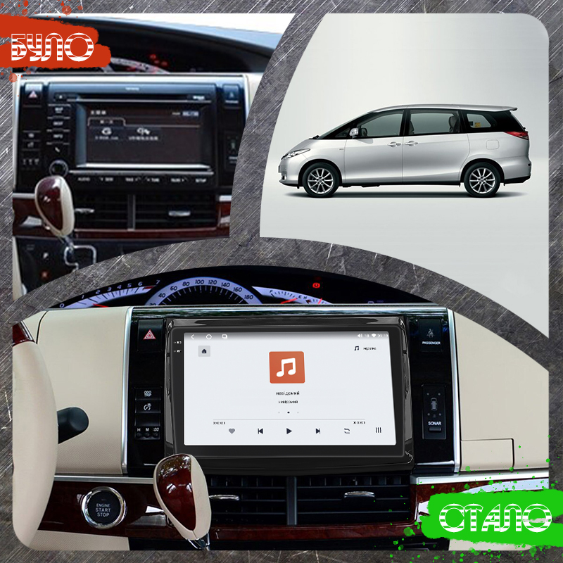 Штатная магнитола Lesko для Toyota Previa III (XR50) 2006-2019 экран 9" 4/64 QLED CarPlay 4G Wi-Fi GPS 360 Prime