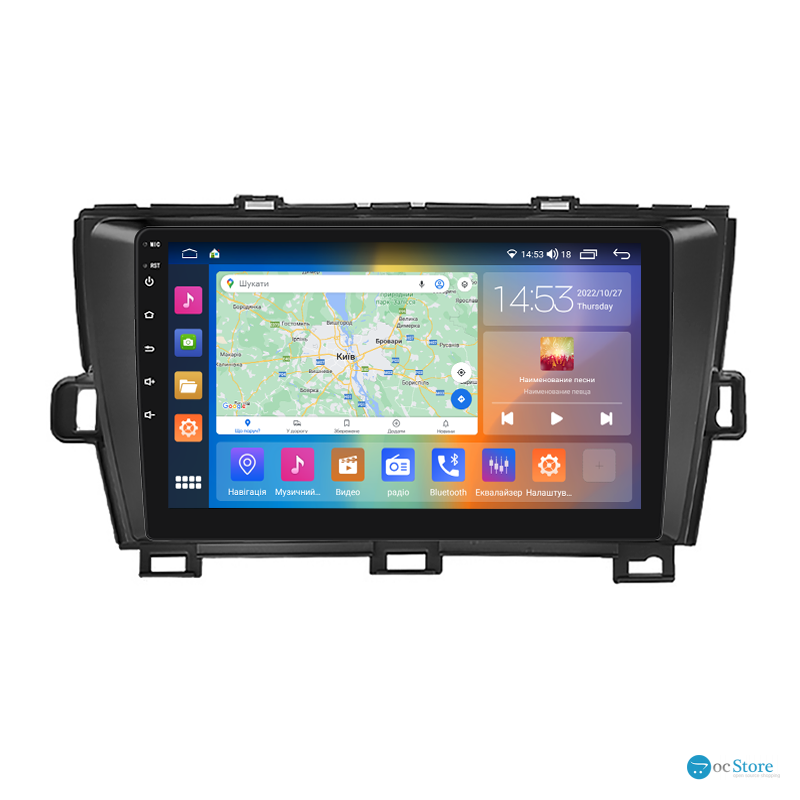 Штатная магнитола Lesko для Toyota Prius III (XW30) 2009-2011 экран 9" 2/32Gb CarPlay 4G Wi-Fi GPS Prime