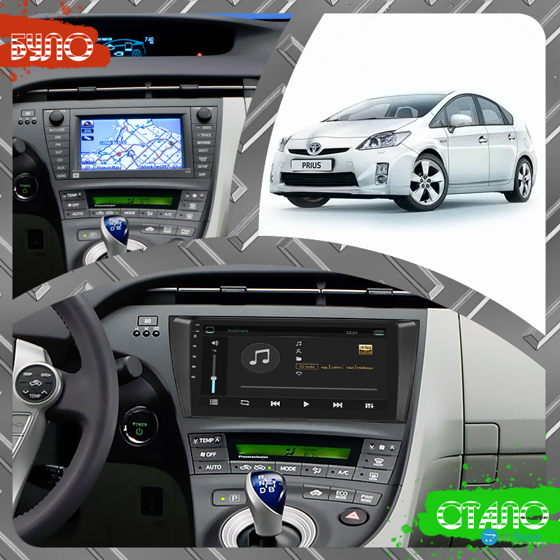 Штатная магнитола Lesko для Toyota Prius III (XW30) 2009-2011 экран 9" 6/128Gb 4G Wi-Fi GPS Top