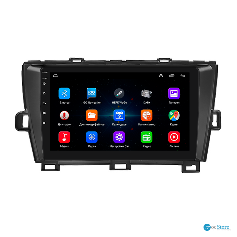 Штатная магнитола Lesko для Toyota Prius III Рестайлинг (XW30) 2011-2015 экран 9" 1/16Gb Wi-Fi GPS Base