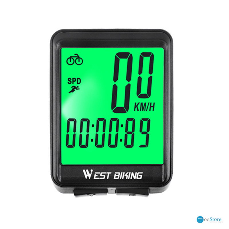 Велокомпьютер West Biking 0702054 с подсветкой Green Проводной
